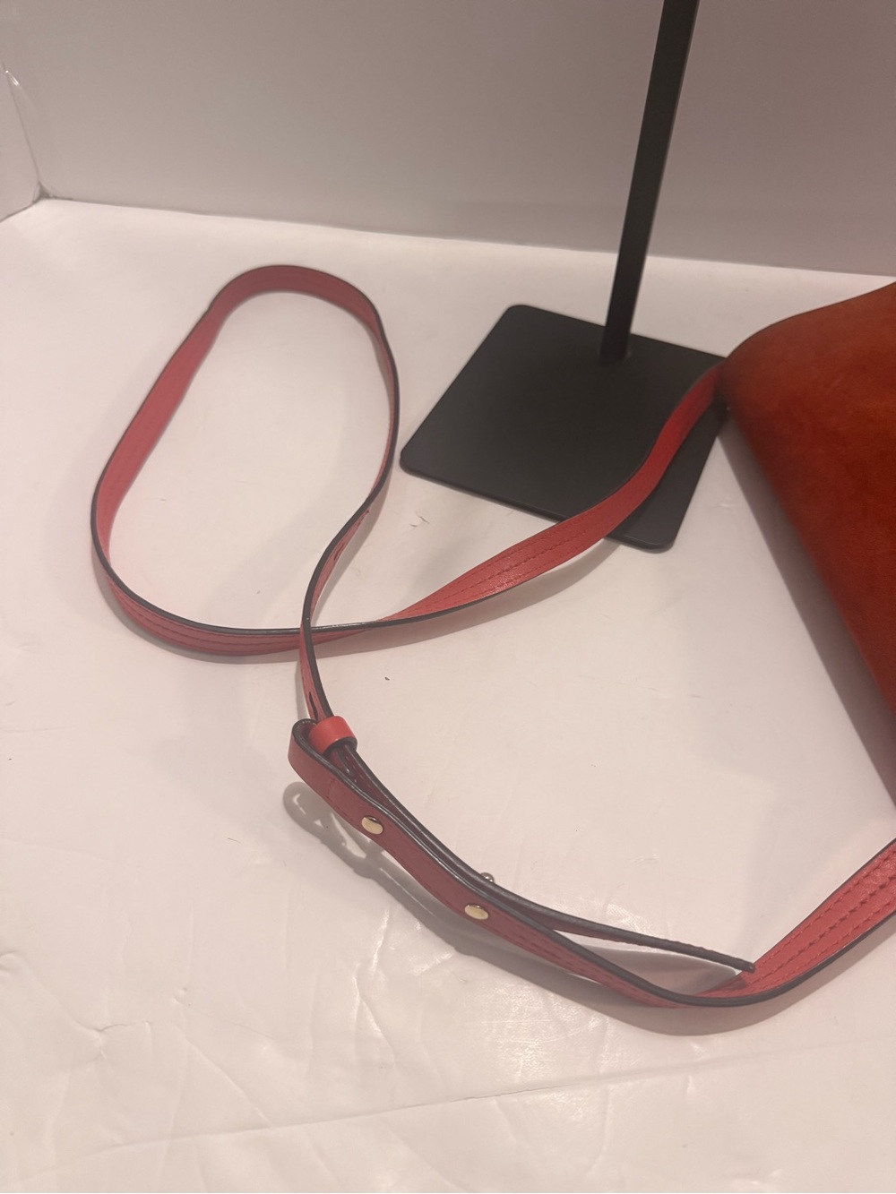 Chloé Faye Small Suede & Leather Crossbody Shoulder Bag – Red / Rust - Picture 9 of 12